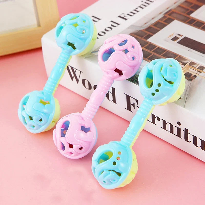3Pcs Double-Headed Hand Rattle Children's Party Toys To Appease The Baby Small Toy Rattle Toy Baby Shower Hand Holding Bell Gift