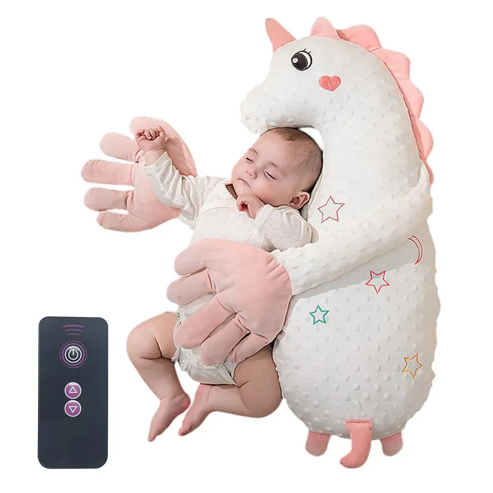 Baby Soothing Palm Automatic Palm Patting Stuffed Animal Sleep Soothers Adjustable Speed Remote Control Sleeping Buddy for Baby