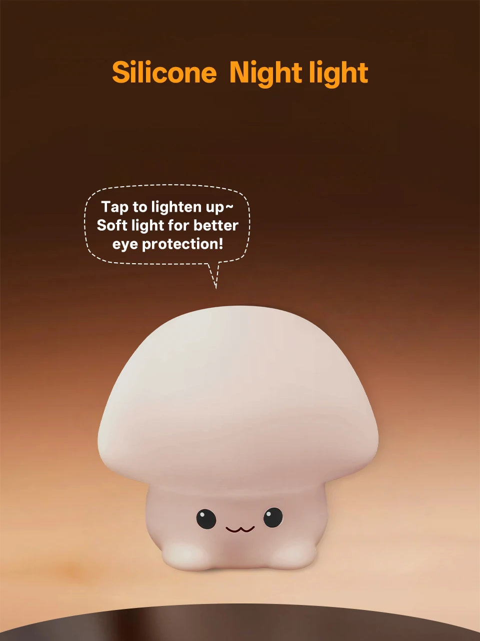 Cute Pear Night Light 7-Color Dimmable Touch-Controlled Night Light Silicone Stress Reducing Pat Duck Lamp USB Rechargeable