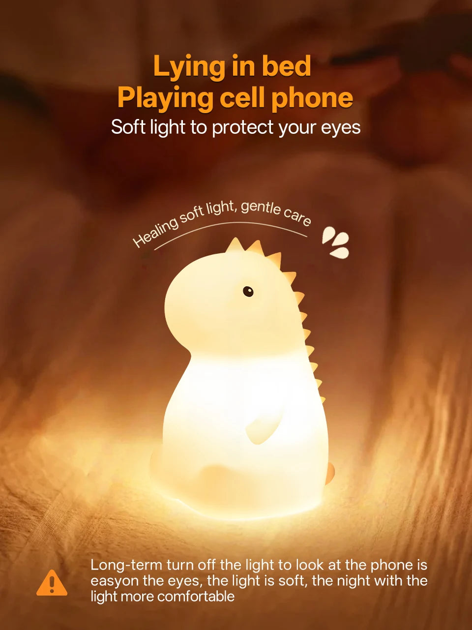 Cute Pear Night Light 7-Color Dimmable Touch-Controlled Night Light Silicone Stress Reducing Pat Duck Lamp USB Rechargeable